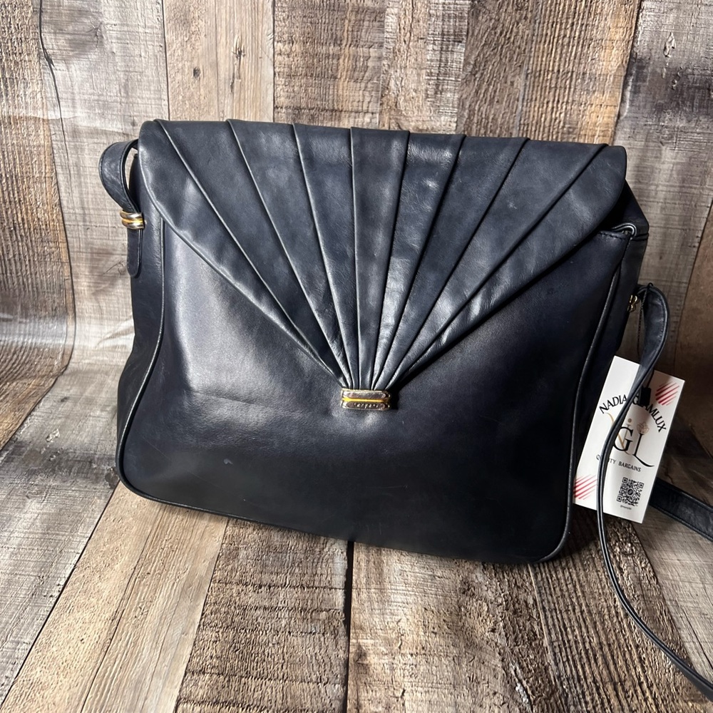 Ungaro Paris vintage Elegant dark blue Women's crossbody Bag - Picture 3 of 16